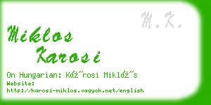 miklos karosi business card